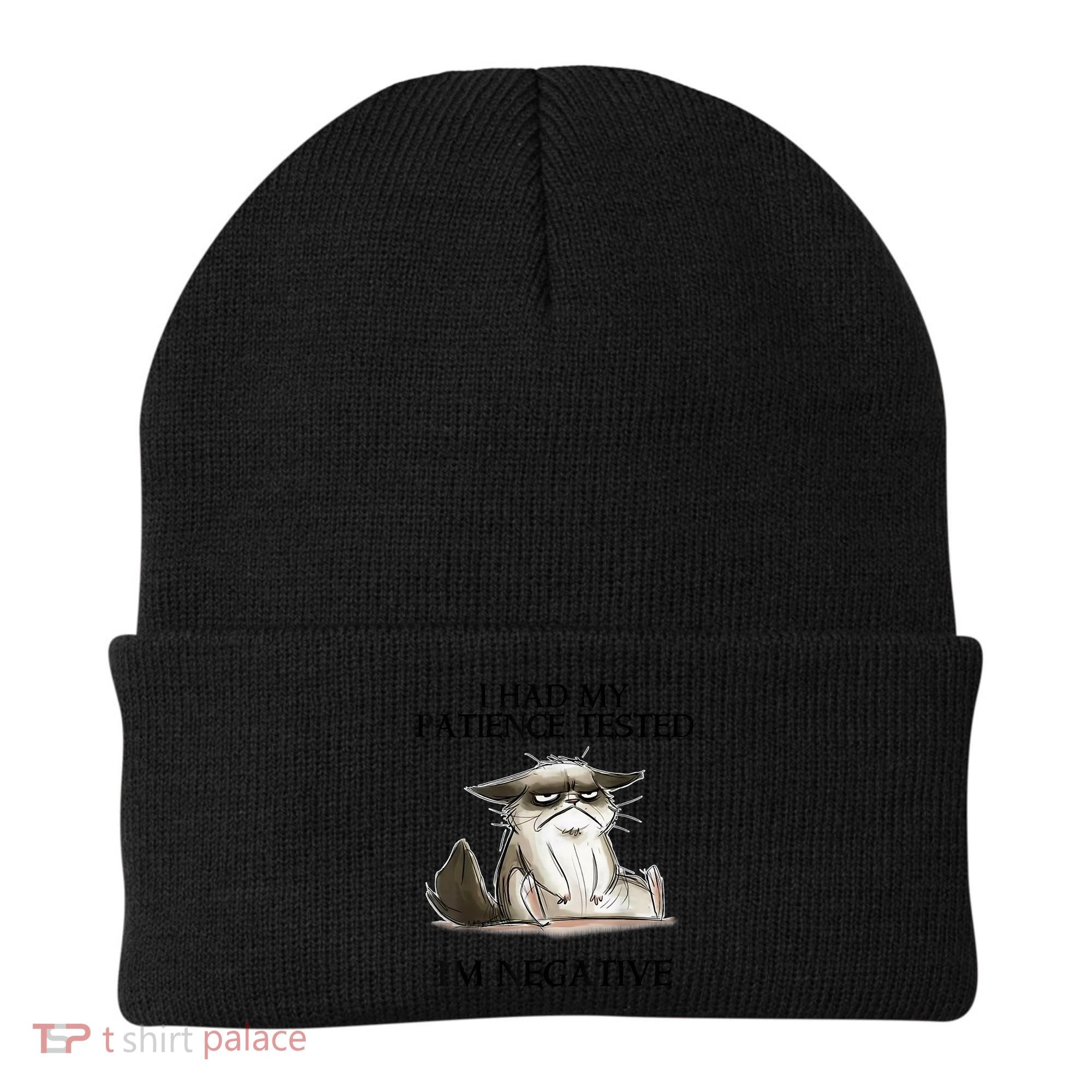 I Had My Patience Tested I'm Negative Cat Funny Beanie