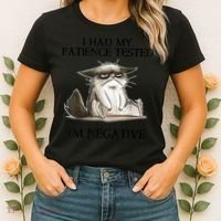 I Had My Patience Tested I'm Negative Cat Funny Women's T-Shirt thumb 2