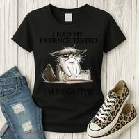 I Had My Patience Tested I'm Negative Cat Funny Women's T-Shirt thumb 3