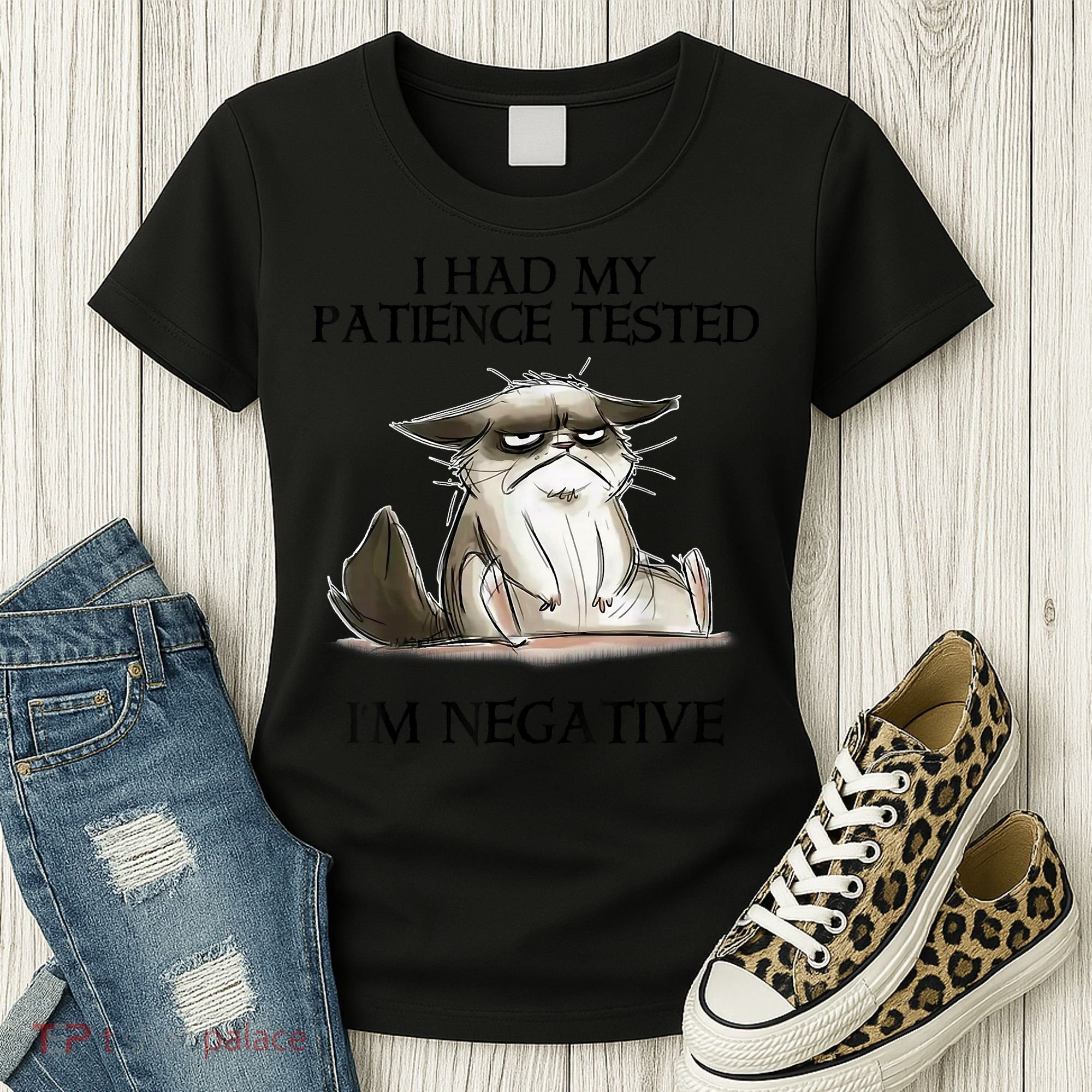 I Had My Patience Tested I'm Negative Cat Funny Women's T-Shirt