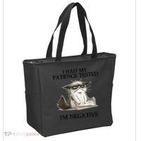 I Had My Patience Tested I'm Negative Cat Funny Tote Bag thumb 2
