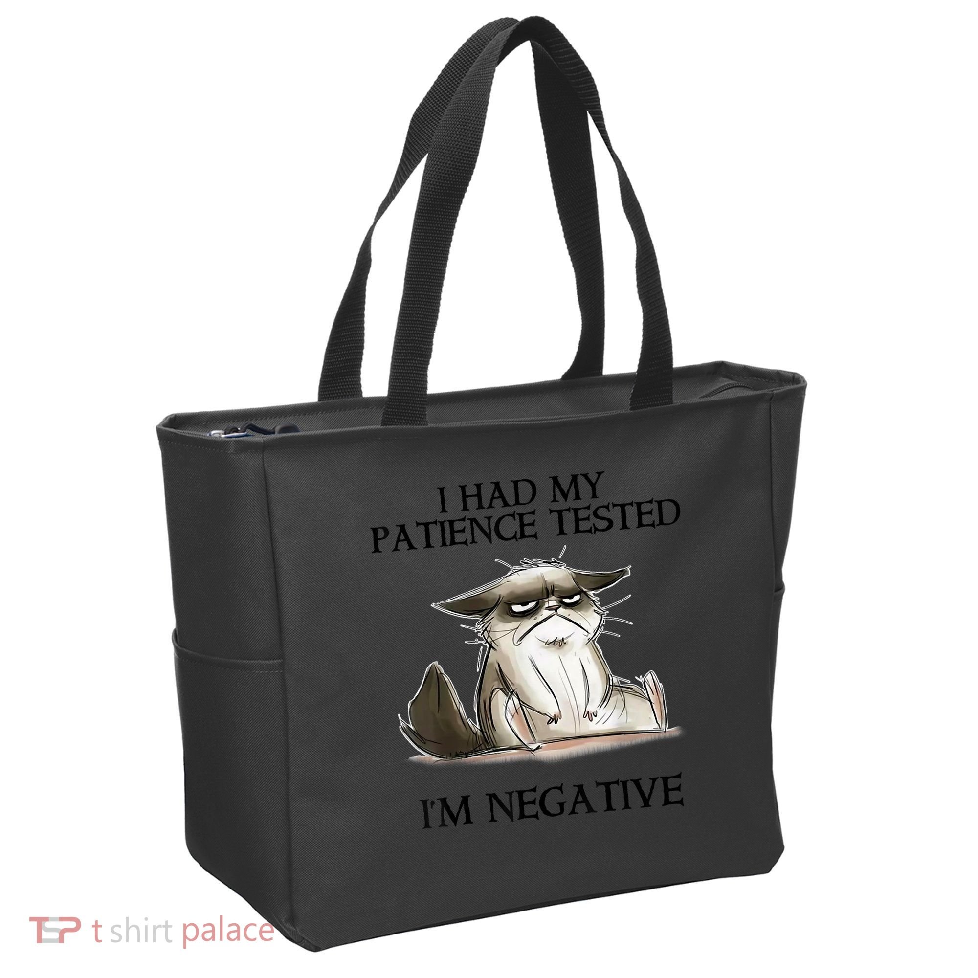 I Had My Patience Tested I'm Negative Cat Funny Tote Bag