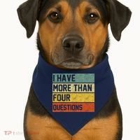 I Have More Than Four Questions Passover USA-Made Doggie Bandana thumb 1