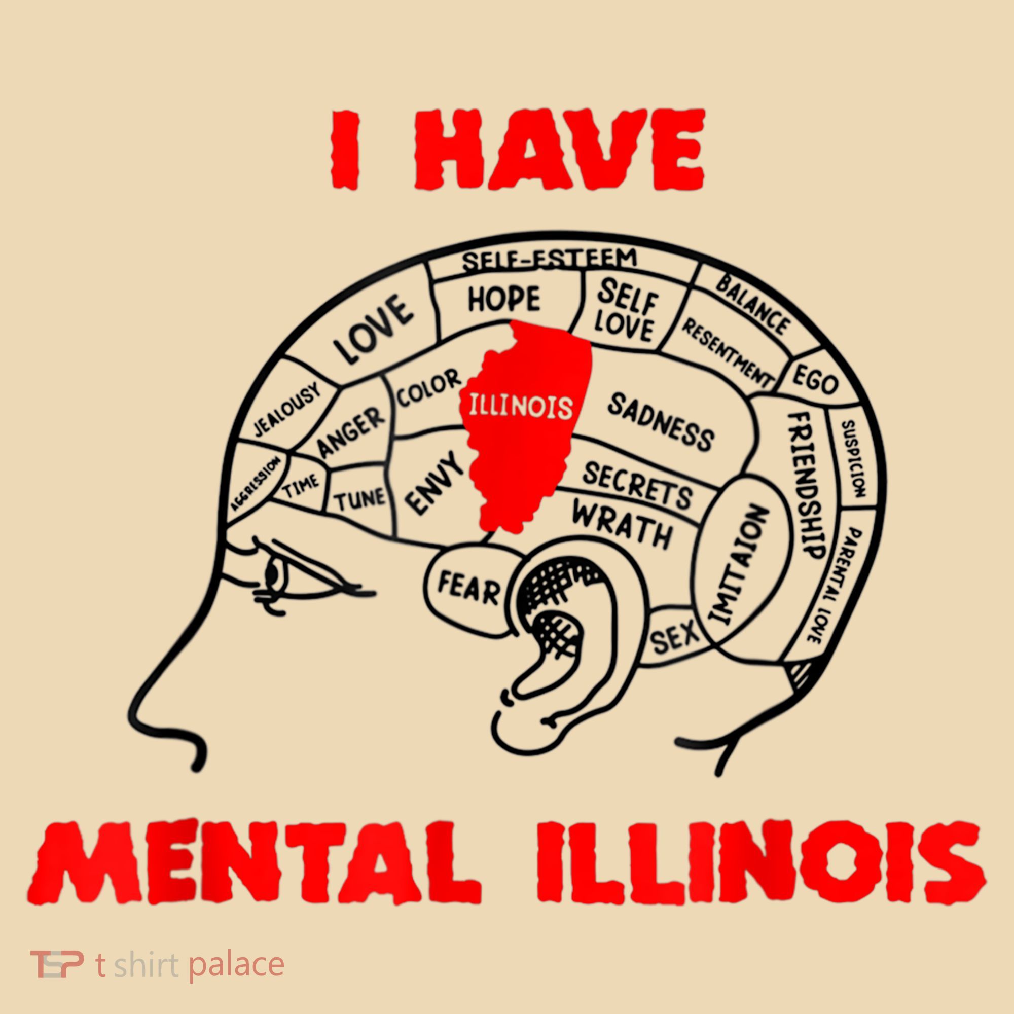 I Have Mental Illinois Funny Pun, Illinoisan Humor Tote Bag