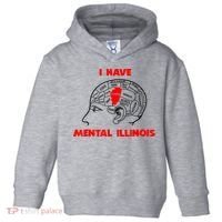I Have Mental Illinois Funny Pun, Illinoisan Humor Toddler Hoodie thumb 0