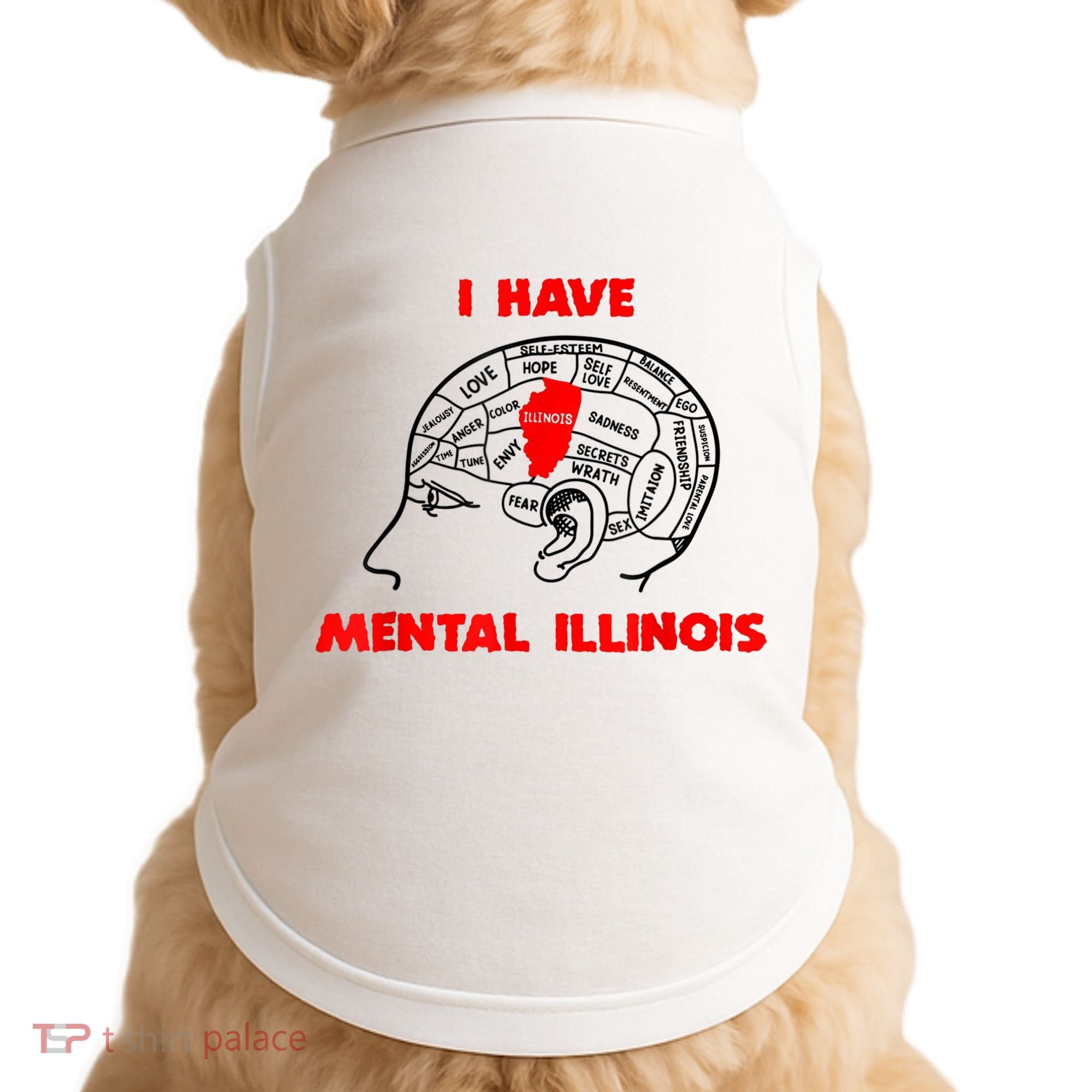 I Have Mental Illinois Funny Pun, Illinoisan Humor Doggie Tank