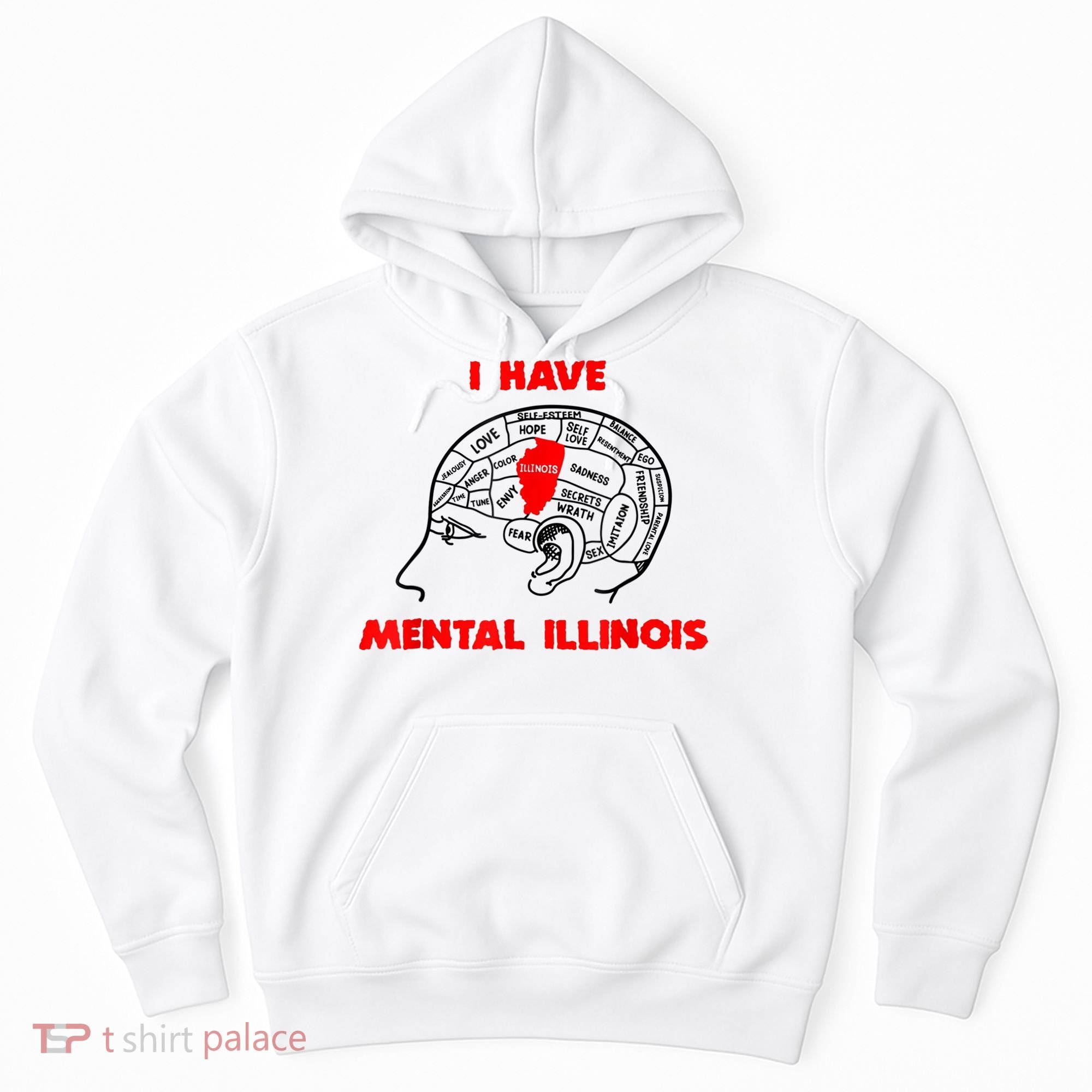 I Have Mental Illinois Funny Pun, Illinoisan Humor Hoodie