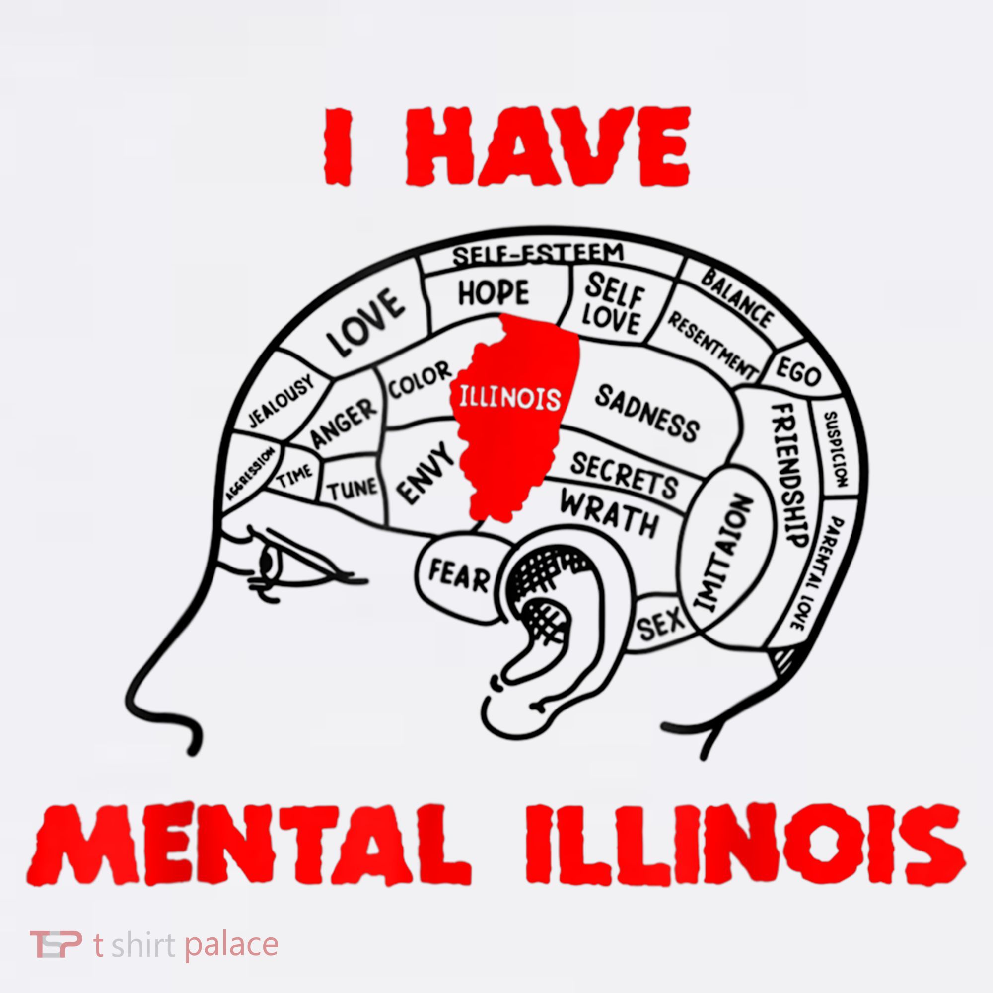 I Have Mental Illinois Funny Pun, Illinoisan Humor Sweatshirt