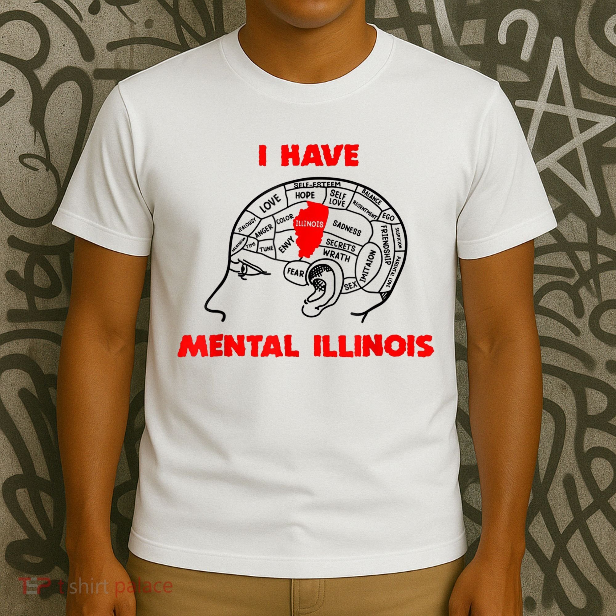 I Have Mental Illinois Funny Pun, Illinoisan Humor T-Shirt