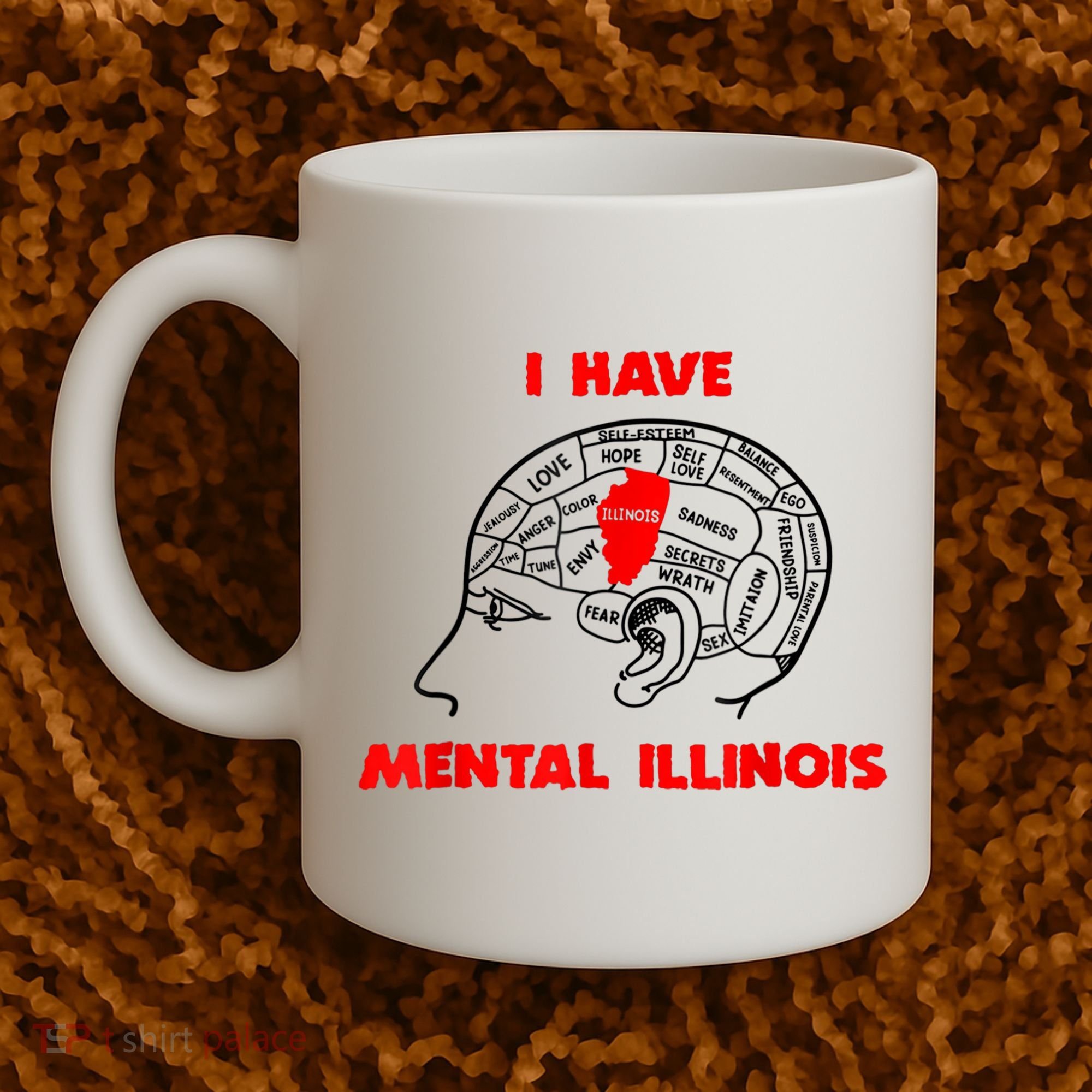 I Have Mental Illinois Funny Pun, Illinoisan Humor Coffee Mug
