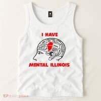 I Have Mental Illinois Funny Pun, Illinoisan Humor Tank Top thumb 2