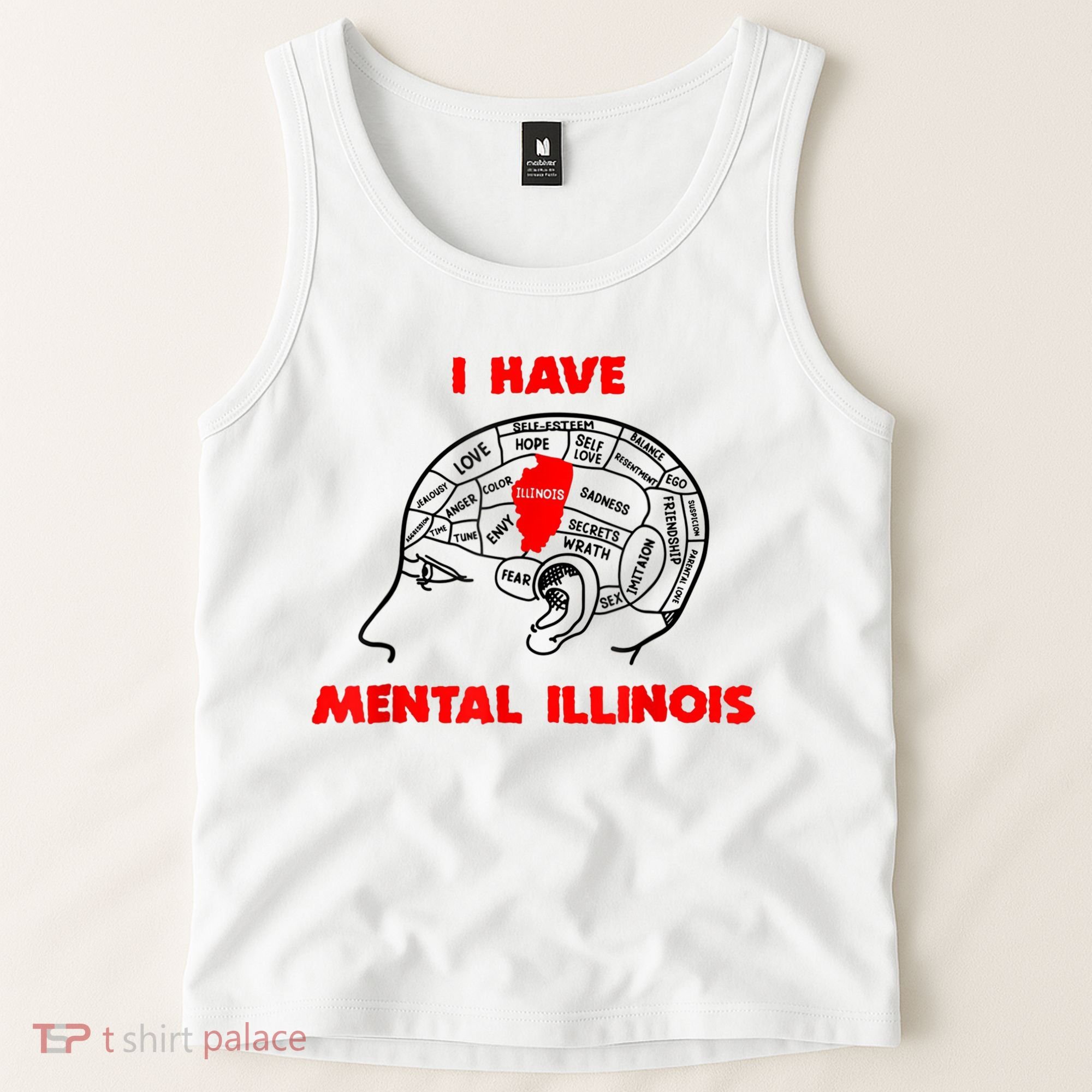 I Have Mental Illinois Funny Pun, Illinoisan Humor Tank Top