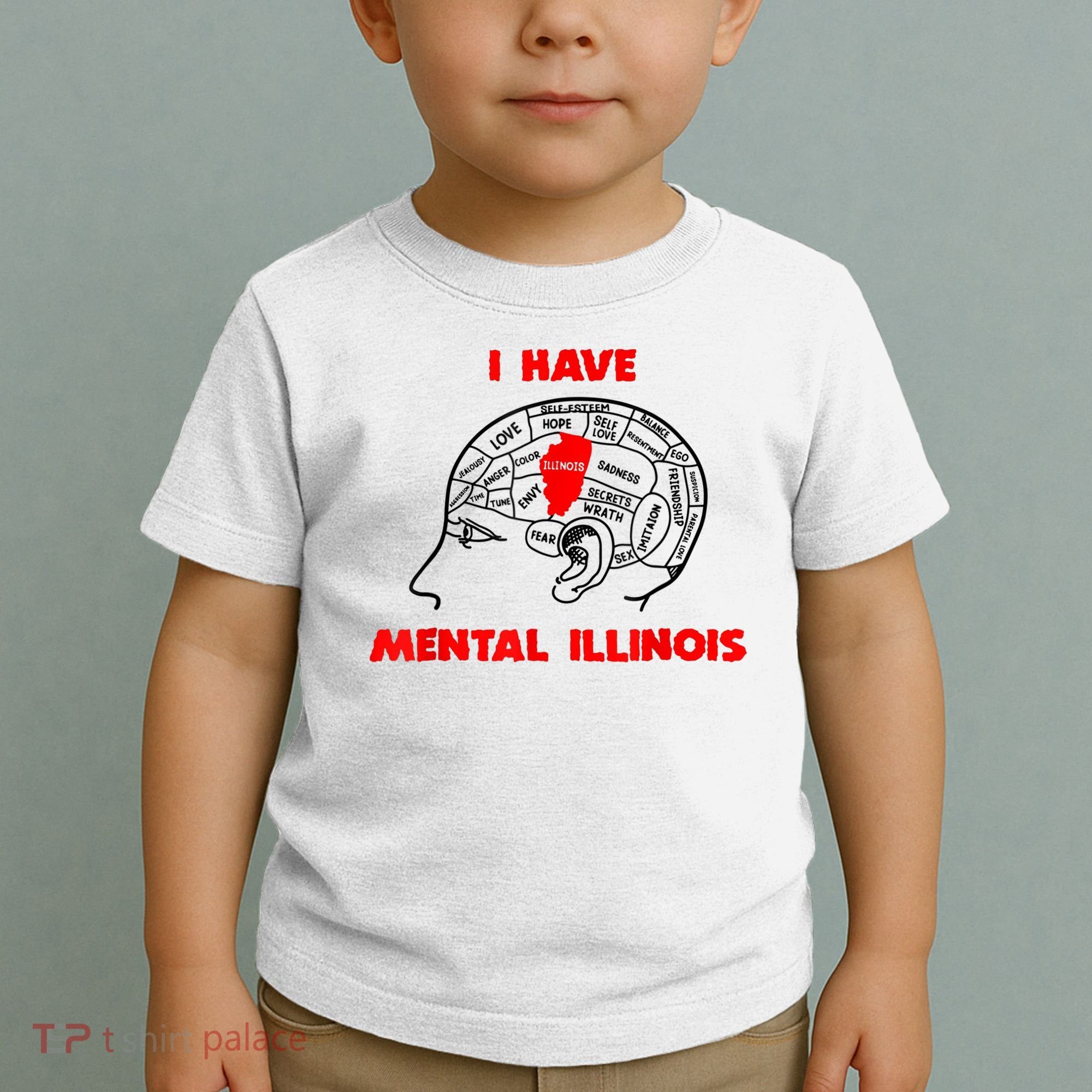 I Have Mental Illinois Funny Pun, Illinoisan Humor Toddler T-Shirt
