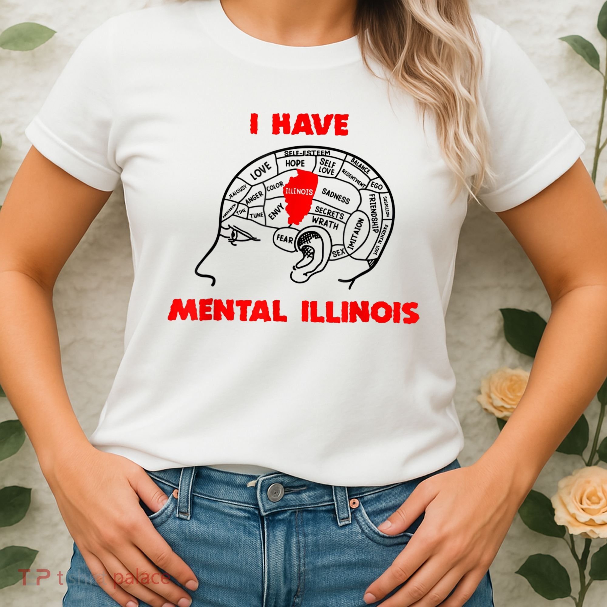 I Have Mental Illinois Funny Pun, Illinoisan Humor Women's T-Shirt