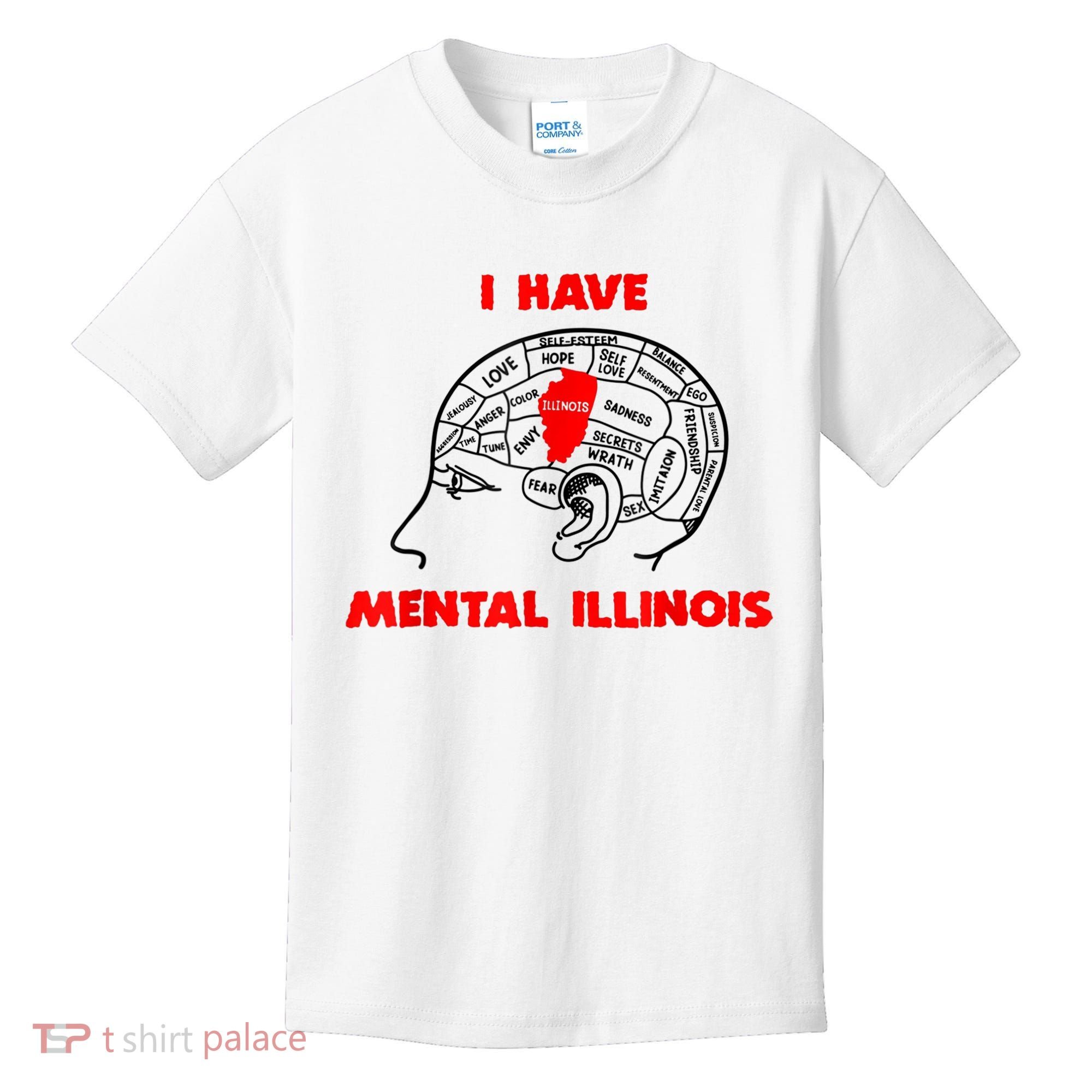 I Have Mental Illinois Funny Pun, Illinoisan Humor Kids T-Shirt