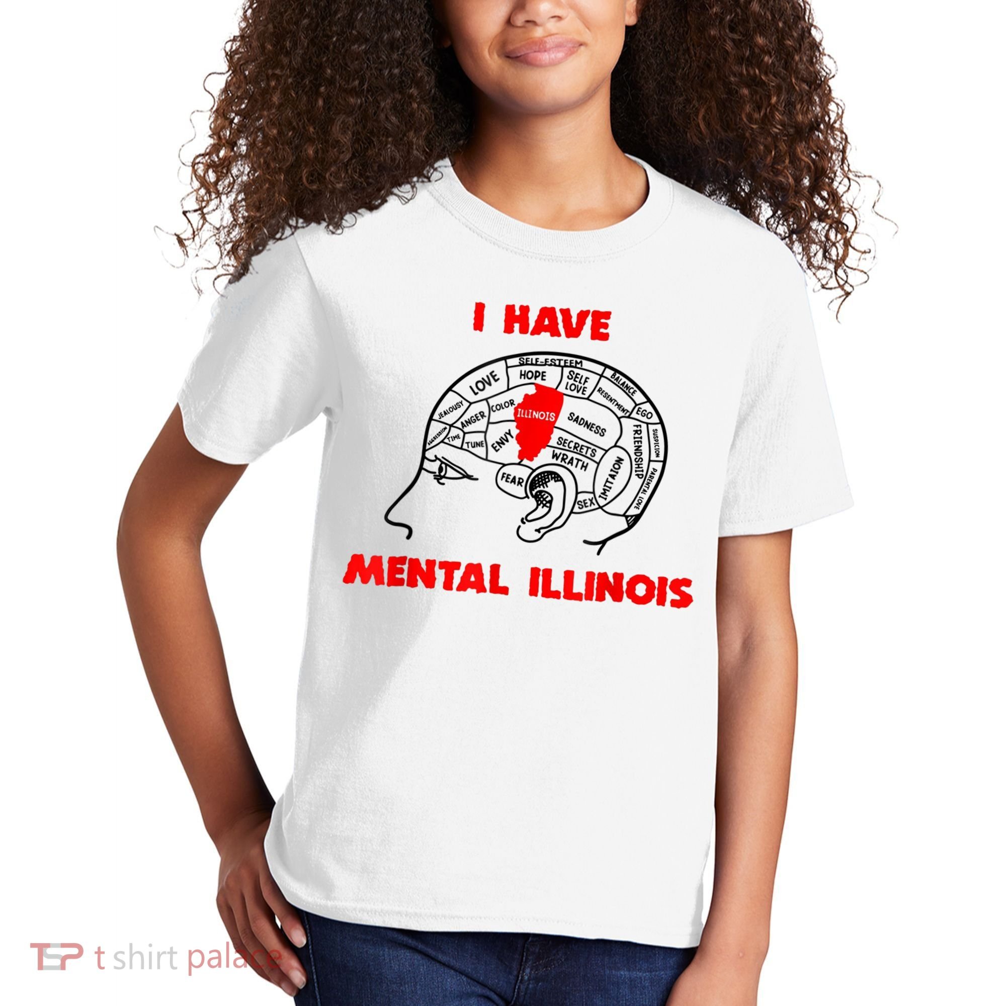 I Have Mental Illinois Funny Pun, Illinoisan Humor Kids T-Shirt