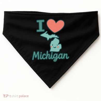 I Heart Michigan USA-Made Doggie Bandana