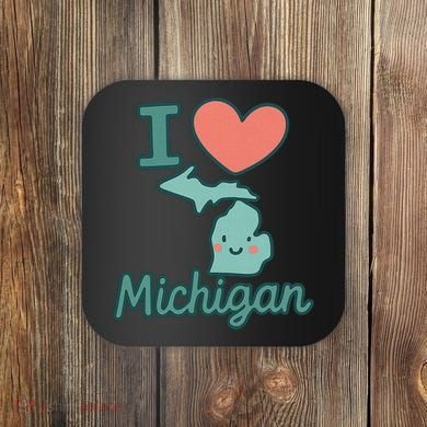 I Heart Michigan Coaster