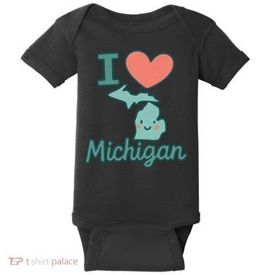 I Heart Michigan Baby Bodysuit