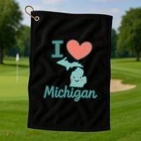 I Heart Michigan Golf Towel thumb 1