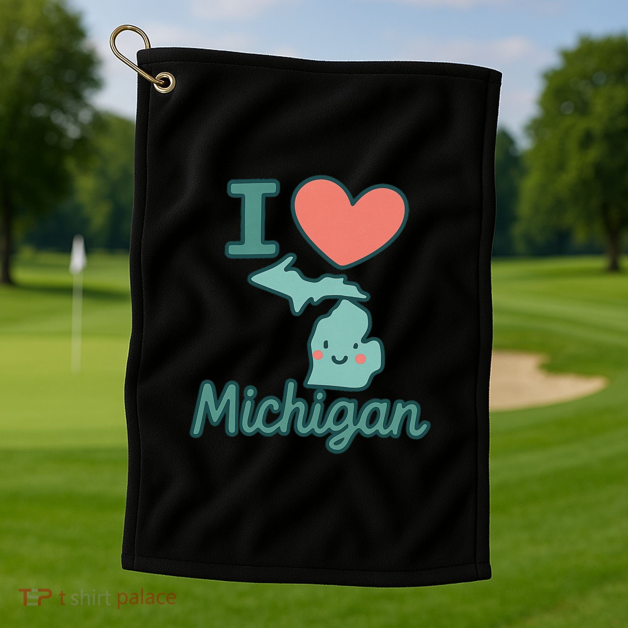 I Heart Michigan Golf Towel