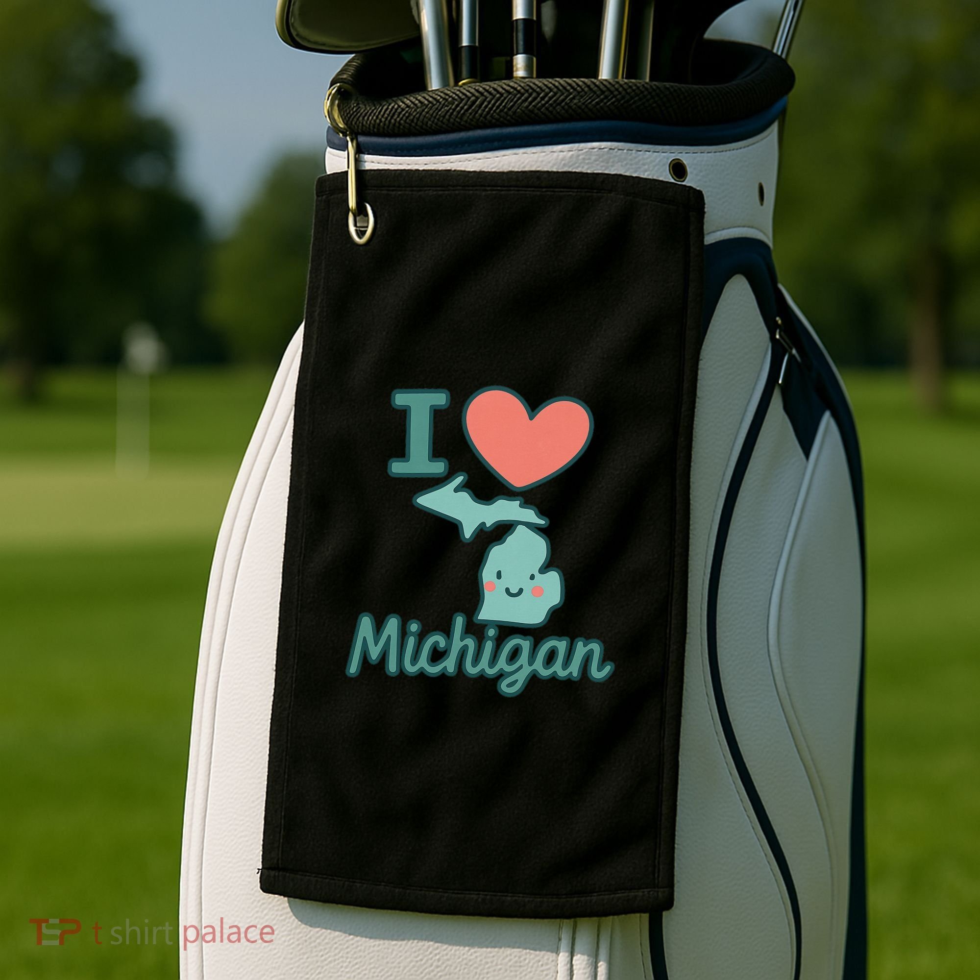 I Heart Michigan Golf Towel