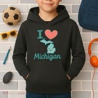 I Heart Michigan Kids Hoodie thumb 2