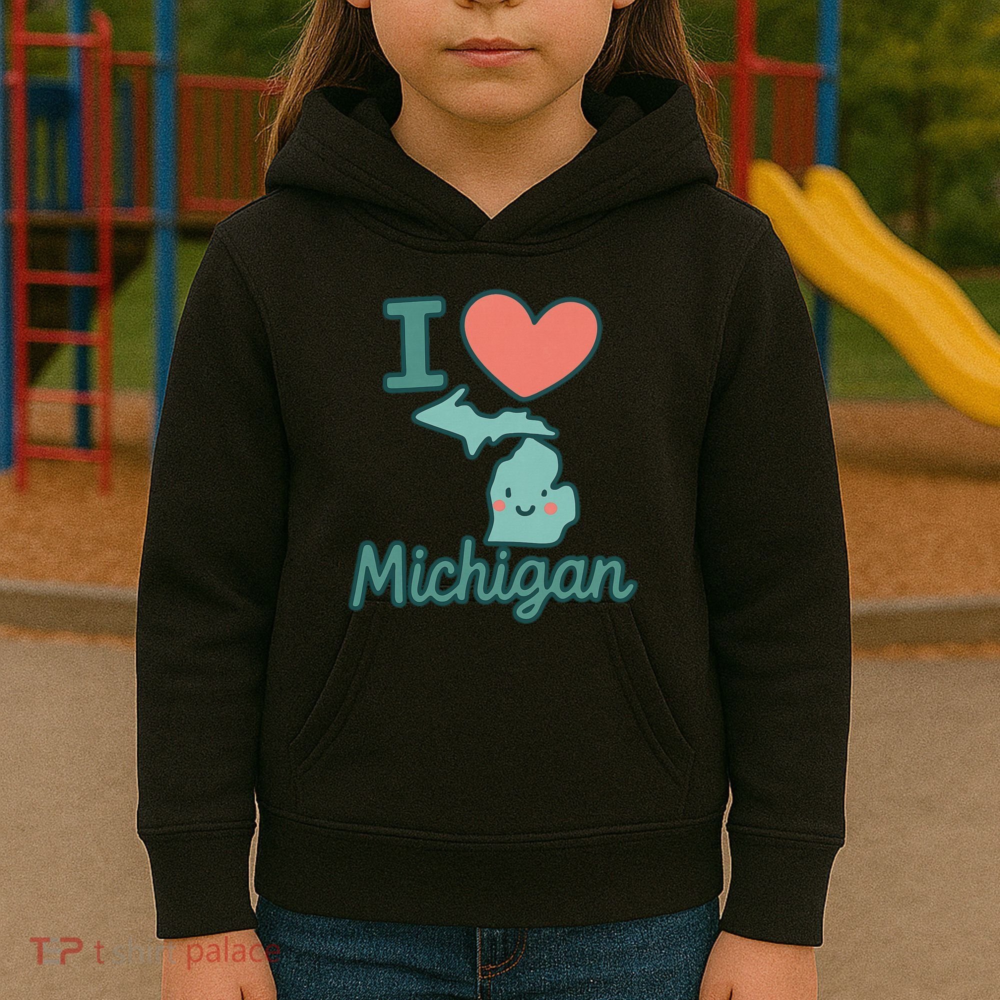 I Heart Michigan Kids Hoodie