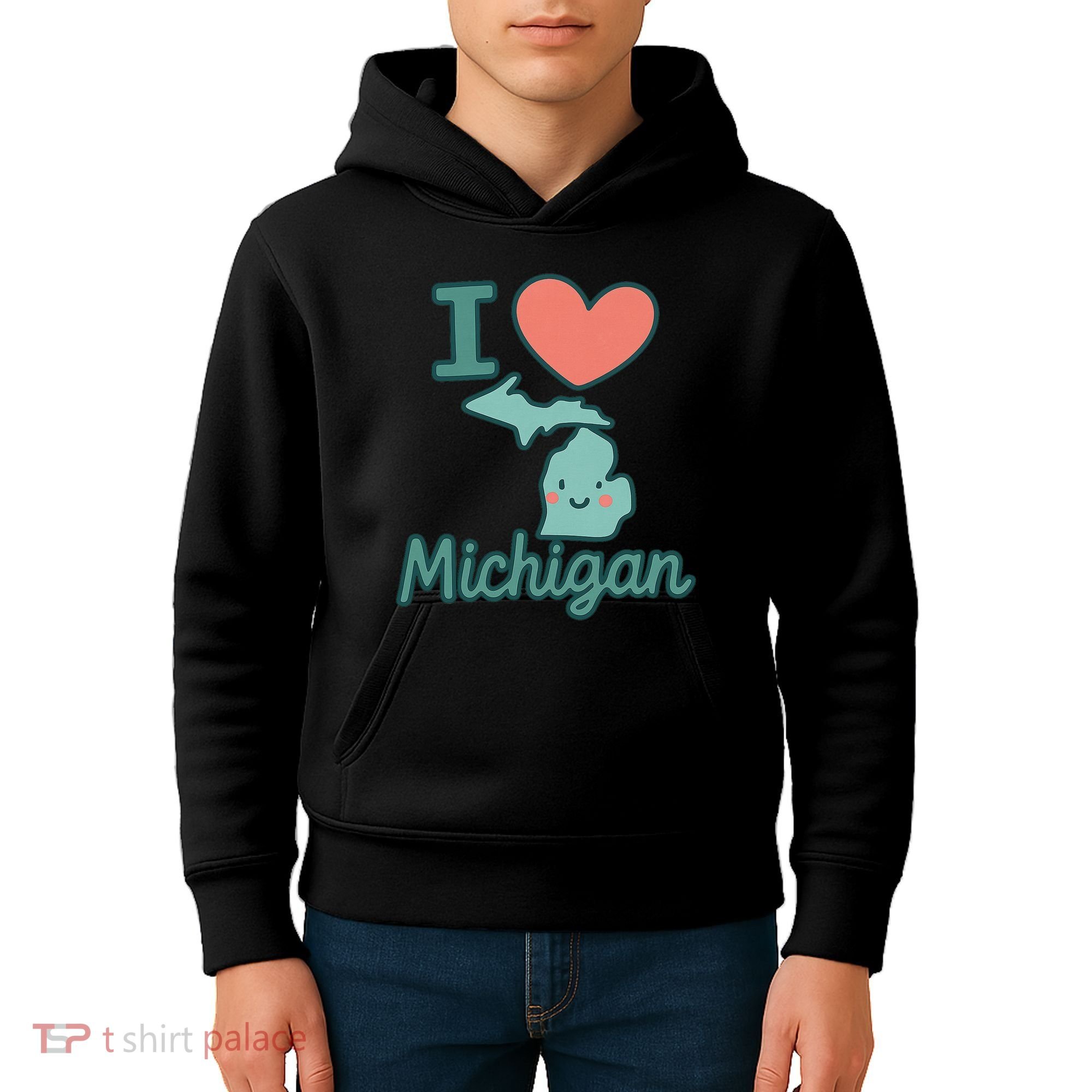 I Heart Michigan Kids Hoodie
