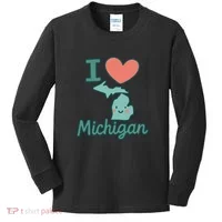 I Heart Michigan Kids Long Sleeve Shirt thumb 0