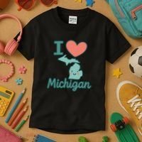 I Heart Michigan Kids T-Shirt thumb 3