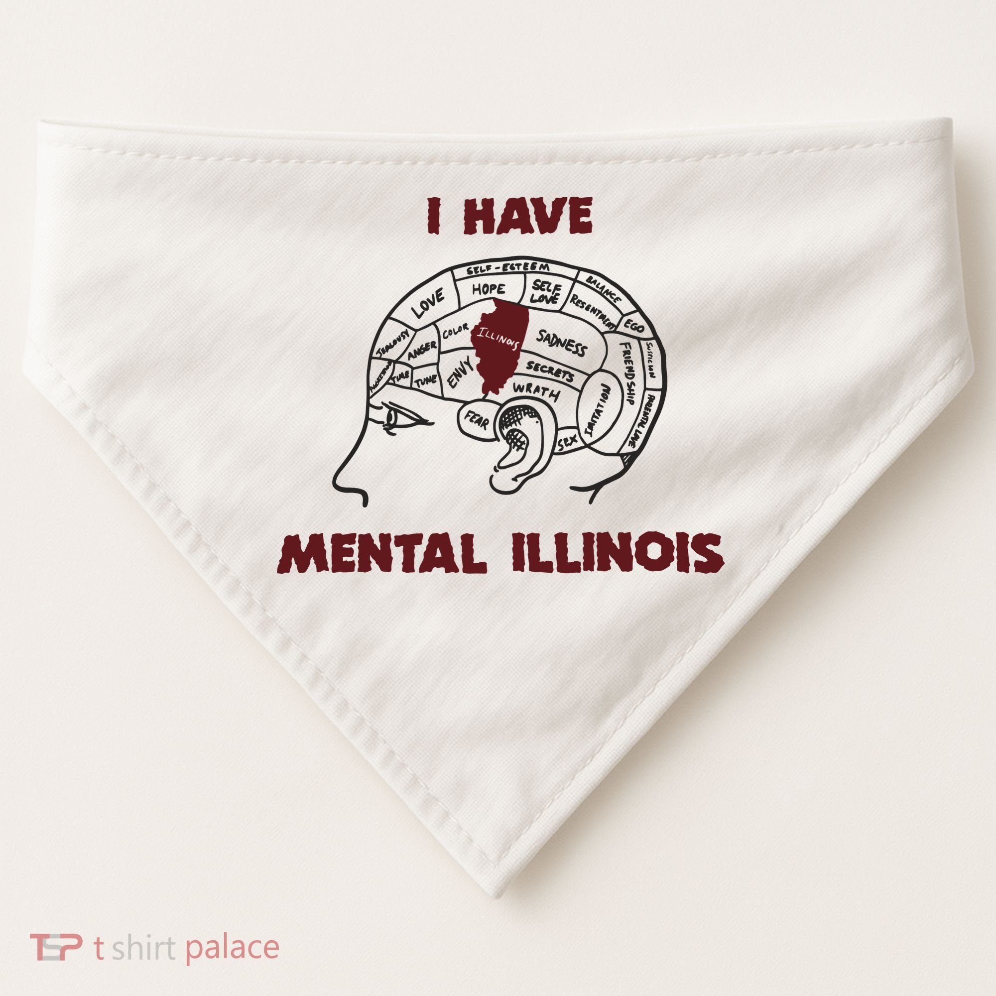 I Have Mental Illinois Mental Illness Mental Health USA-Made Doggie Bandana
