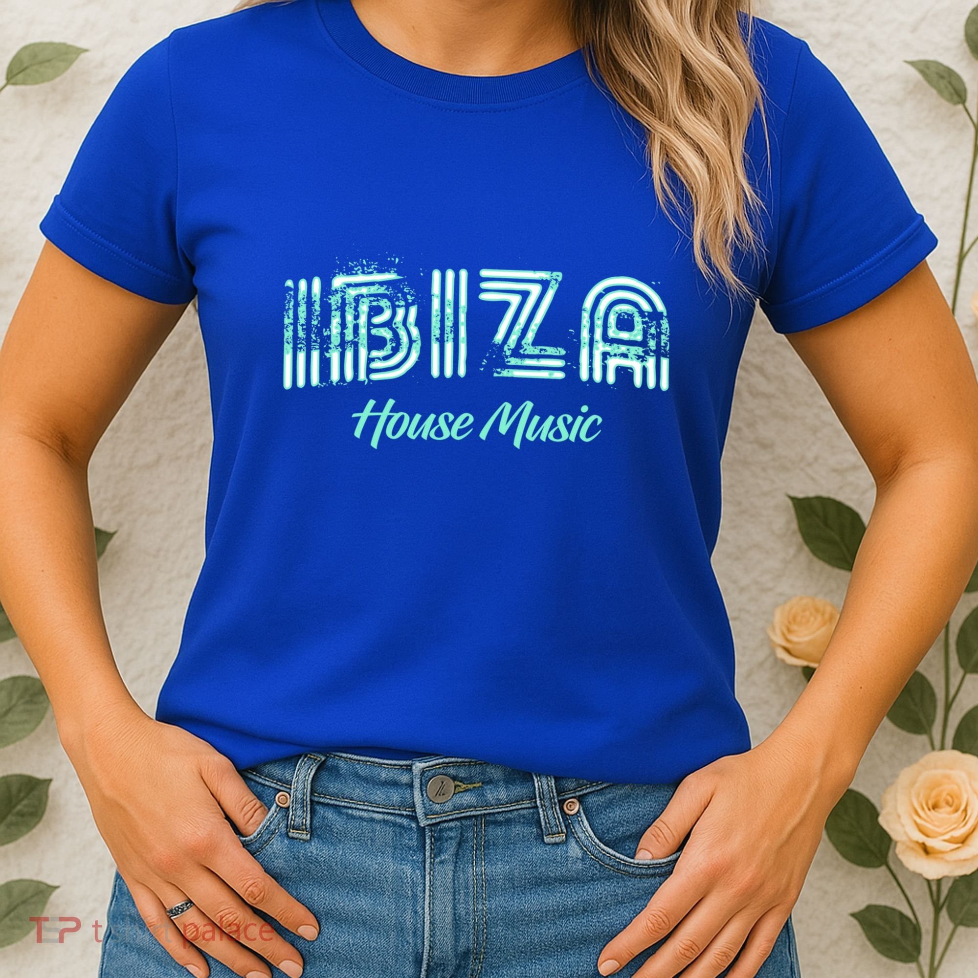 Ibiza House Music Teal Ibiza Spain Music Gift Women's T-Shirt