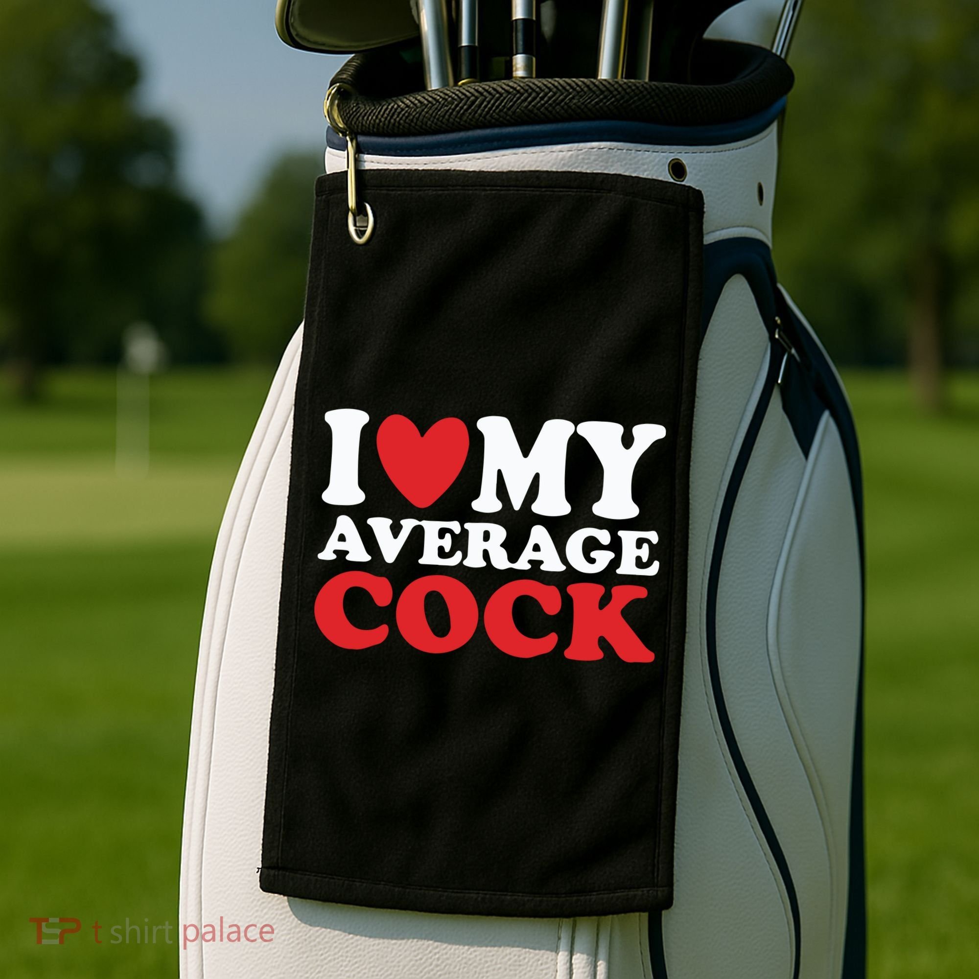 I Heart My Average Cock Golf Towel