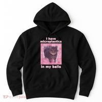 I Have Microplastics In My Balls Funny Cat Meme Dank Meme Hoodie thumb 0