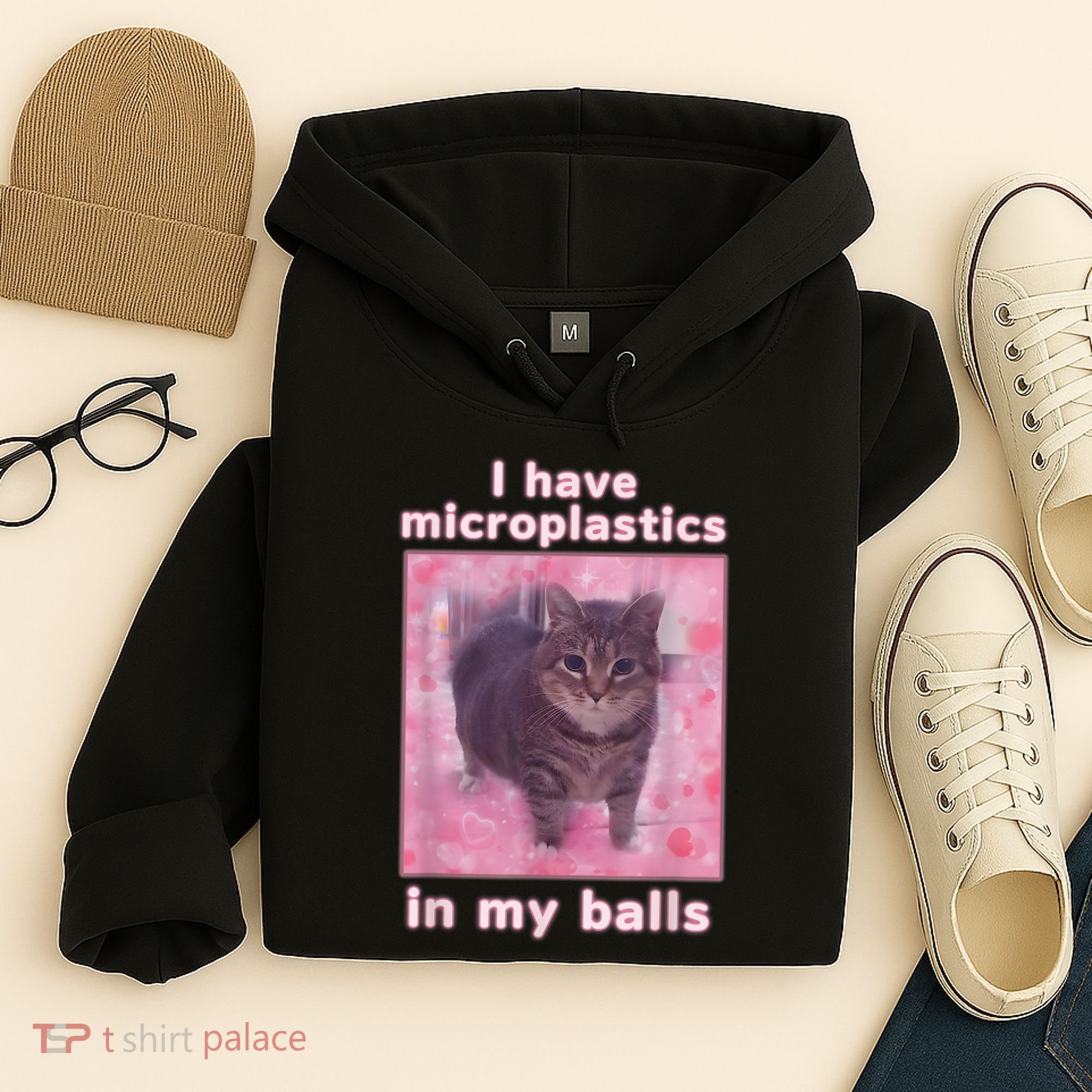 I Have Microplastics In My Balls Funny Cat Meme Dank Meme Hoodie
