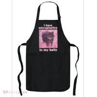 I Have Microplastics In My Balls Funny Cat Meme Dank Meme Apron thumb 0