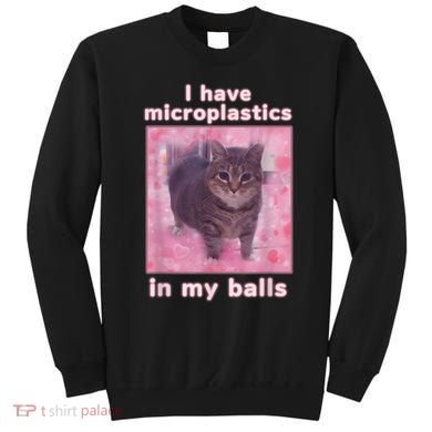 I Have Microplastics In My Balls Funny Cat Meme Dank Meme Sweatshirt