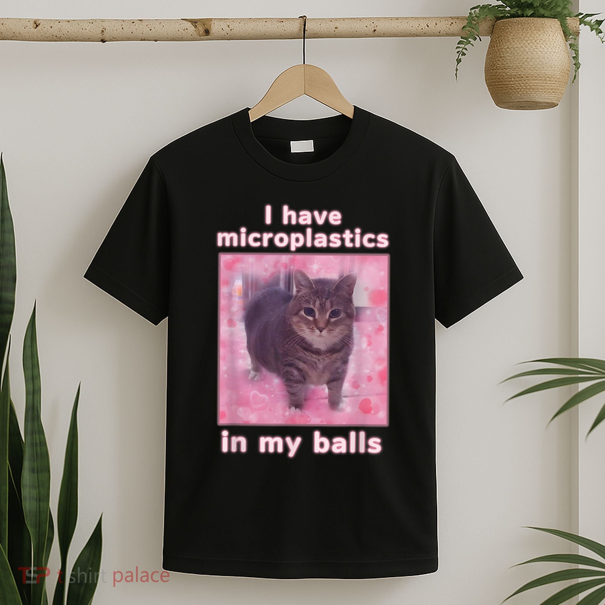I Have Microplastics In My Balls Funny Cat Meme Dank Meme T-Shirt