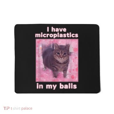 I Have Microplastics In My Balls Funny Cat Meme Dank Meme Mousepad