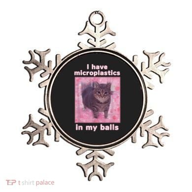 I Have Microplastics In My Balls Funny Cat Meme Dank Meme Ornament