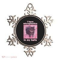 I Have Microplastics In My Balls Funny Cat Meme Dank Meme Ornament thumb 0
