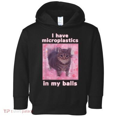 I Have Microplastics In My Balls Funny Cat Meme Dank Meme Toddler Hoodie