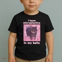 I Have Microplastics In My Balls Funny Cat Meme Dank Meme Toddler T-Shirt thumb 2