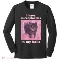 I Have Microplastics In My Balls Funny Cat Meme Dank Meme Kids Long Sleeve Shirt thumb 0