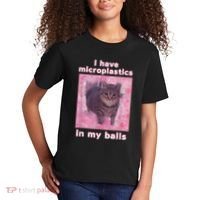 I Have Microplastics In My Balls Funny Cat Meme Dank Meme Kids T-Shirt thumb 2