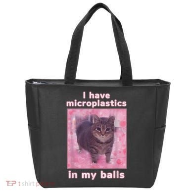 I Have Microplastics In My Balls Funny Cat Meme Dank Meme Tote Bag