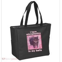 I Have Microplastics In My Balls Funny Cat Meme Dank Meme Tote Bag thumb 2