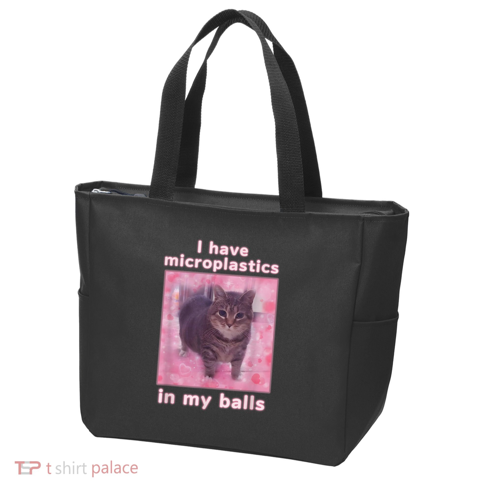 I Have Microplastics In My Balls Funny Cat Meme Dank Meme Tote Bag