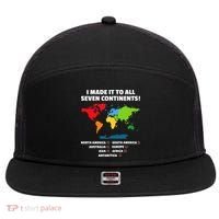 I Have Made It To All Seven Continents 7 Panel Mesh Trucker Snapback Hat thumb 0